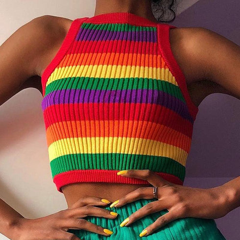 Colorful Striped Sexy Sling